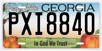 GA license plate PXI8840