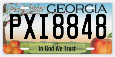 GA license plate PXI8848