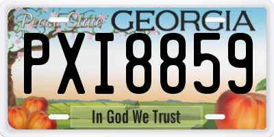 GA license plate PXI8859