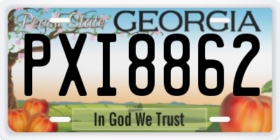 GA license plate PXI8862