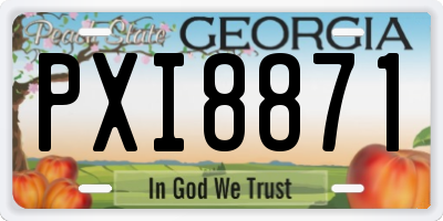 GA license plate PXI8871