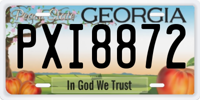 GA license plate PXI8872