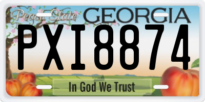 GA license plate PXI8874