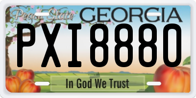 GA license plate PXI8880
