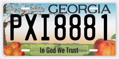 GA license plate PXI8881