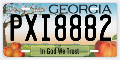 GA license plate PXI8882