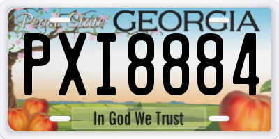 GA license plate PXI8884