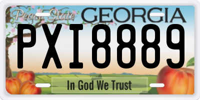 GA license plate PXI8889