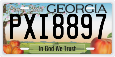 GA license plate PXI8897