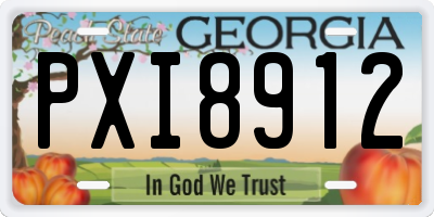 GA license plate PXI8912