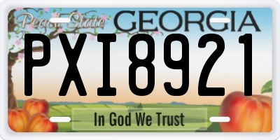 GA license plate PXI8921