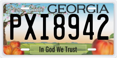 GA license plate PXI8942