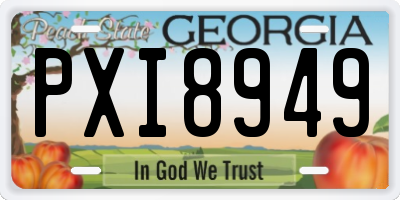 GA license plate PXI8949