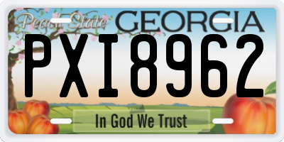 GA license plate PXI8962