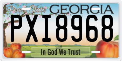 GA license plate PXI8968