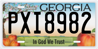 GA license plate PXI8982