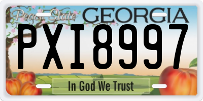 GA license plate PXI8997