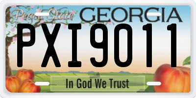 GA license plate PXI9011