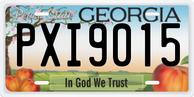GA license plate PXI9015