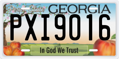 GA license plate PXI9016