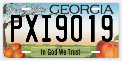 GA license plate PXI9019