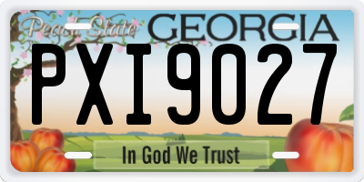 GA license plate PXI9027