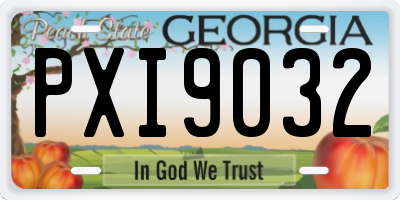 GA license plate PXI9032