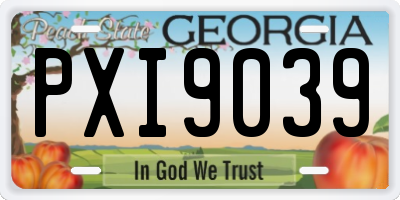 GA license plate PXI9039