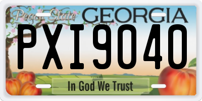 GA license plate PXI9040
