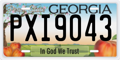 GA license plate PXI9043