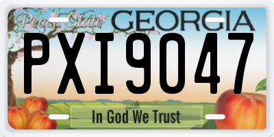 GA license plate PXI9047