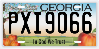 GA license plate PXI9066