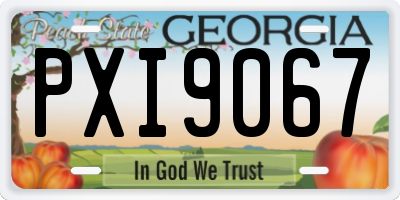 GA license plate PXI9067