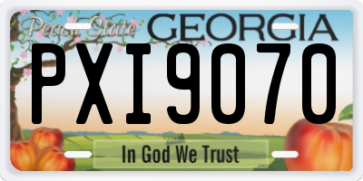 GA license plate PXI9070