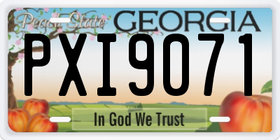 GA license plate PXI9071