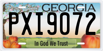 GA license plate PXI9072