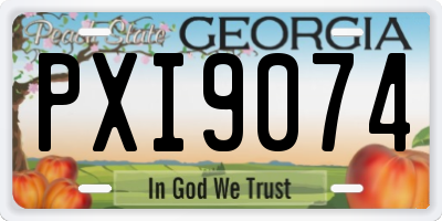 GA license plate PXI9074