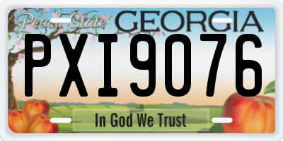 GA license plate PXI9076