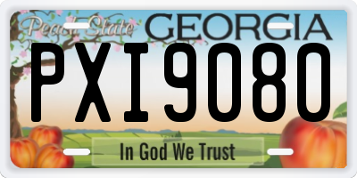 GA license plate PXI9080