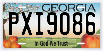 GA license plate PXI9086