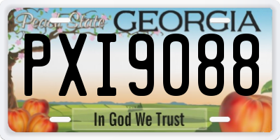 GA license plate PXI9088