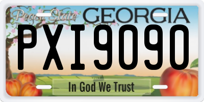 GA license plate PXI9090