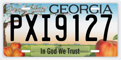 GA license plate PXI9127
