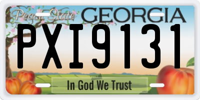 GA license plate PXI9131
