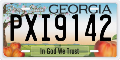 GA license plate PXI9142