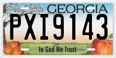 GA license plate PXI9143