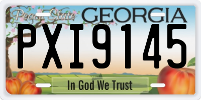 GA license plate PXI9145