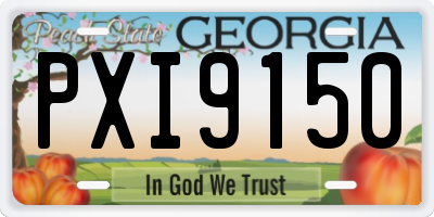 GA license plate PXI9150