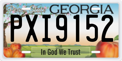 GA license plate PXI9152