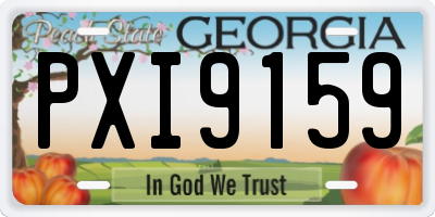 GA license plate PXI9159